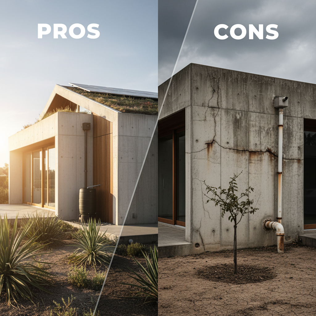 pros and cons of concrete houses — featured illustration and overview